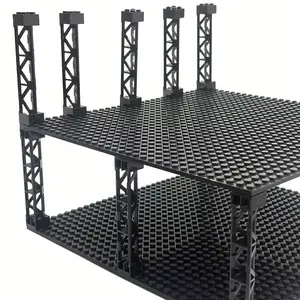 20pcs Black City Building Blocks Train Car Pillar Support Girder 2x2x10 Military Bricks Toys Compatible 58827 95347