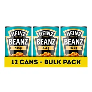 Heinz Baked Beans 415g Pack of 12 | Classic Tomato Sauce | Bulk Buy | High Protein Easy Meal | Pantry Staple | Fiber