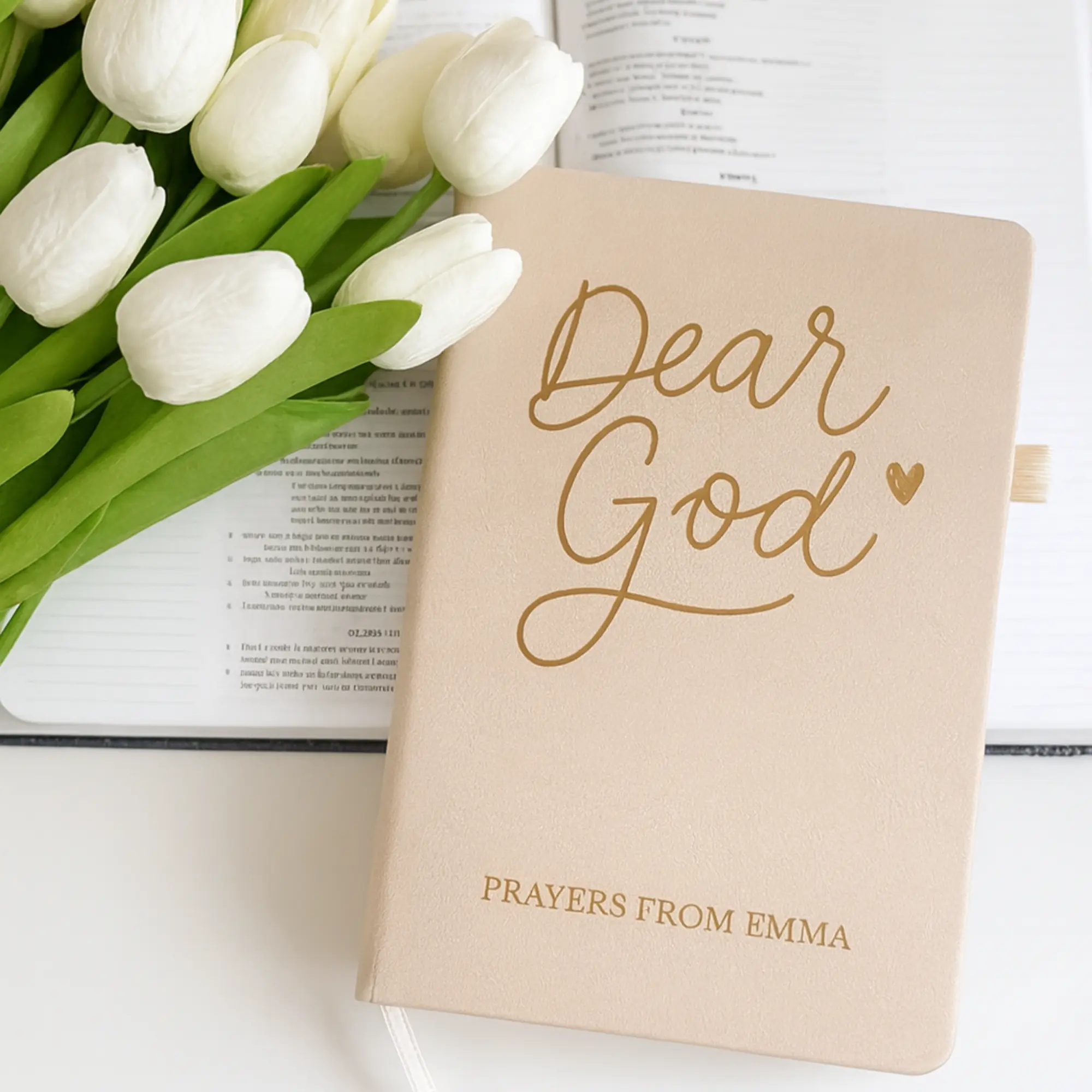 Custom Name Christian Journal Engraved Leather Notebook Birthday Gift Idea Best Friend Baptism Personalized Gift for Women Religious Gift