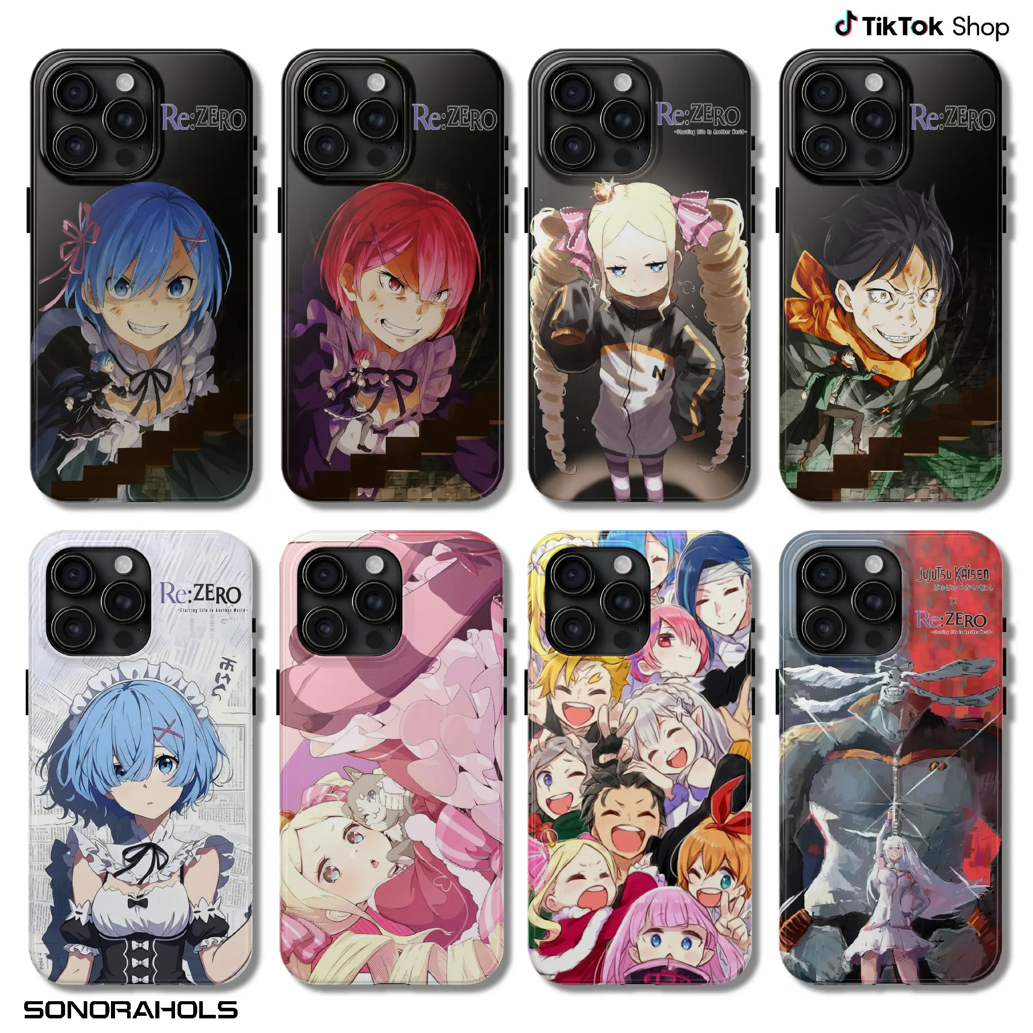 Re Zero kara Hajimeru Isekai Seikatsu Phone Case, Natsuki Subaru Return by Death Emilia Rem and Ram Phone Cover, Dark Fantasy Tappei Nagatsuki light novel Series 17 Air Pro Max