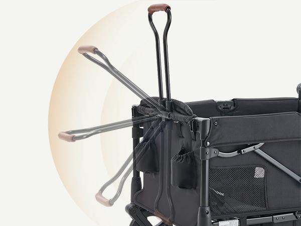 HARPPA Foldable 4 Seater Stroller Wagon, Mosquito Net & Canopy UPF50+, Stroller for Baby Toddler with Storage Bag, All-Terrain Wheels, Adjustable Handle & Cup Holder, Snack Tray