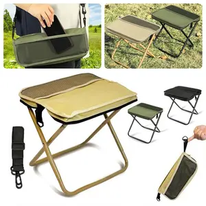 Foldable Backpack Stool, Portable Folding Stool with Carry Bag, Folding Camping Stool, Lightweight Mini Easy Carry Outdoor Chair for Travel