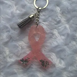 Breast Cancer Ribbon Keychain