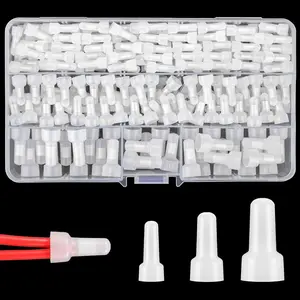 250 Pcs Closed End Crimp Connectors, 22-16/16-14/12-10 AWG Gauge Nylon Insulated Closed End Wire Cap Wire Connectors, Crimp Cap Terminals Connectors, (CE1, CE2, CE5 Kit)