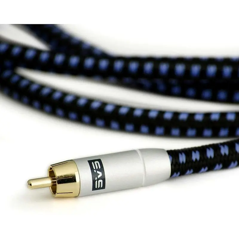 SVS SoundPath RCA Audio Interconnect Cable - 3M, Aluminum Shell, RCA Jacks, RFI Shielded, 56-Strand Braided Copper Outer Shield, Cold-Fused Gold Plating, Audio & Video Accessory with Protection, 3M Length, 56-Strand Outer Shield Headphone Cable