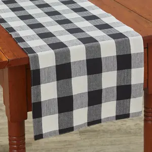 Buffalo Black and White Check Table Runners