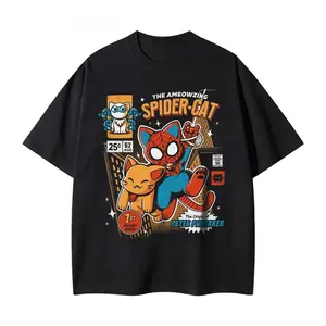 Retro Spider-Cat T-Shirt - Unisex Streetwear Sport Style, Vintage Baseball Shirt, Gift for Women, Gift for Men