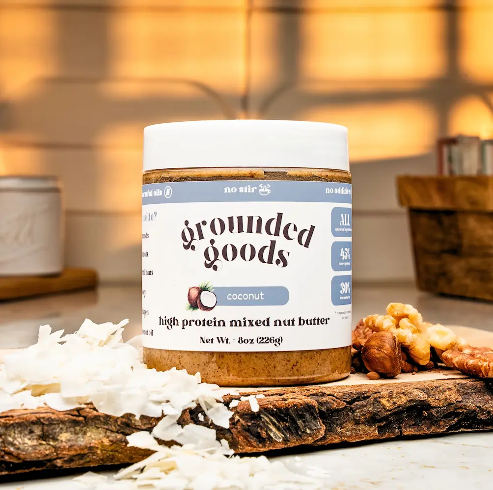 Grounded Goods Coconut Nut Butter - High Protein, All-Natural Spread, Sweet Flavor