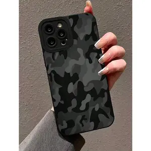 Precision Punch Straight Edge Camouflage Painted Shockproof Phone Case Suitable For IPhone17/IPhone17 Air/IPhone17 Pro/IPhone17 Pro Max/16 Pro Max/15 Pro Max/14 Pro Max/13 Pro Max/12 Pro Max/11 Pro Max