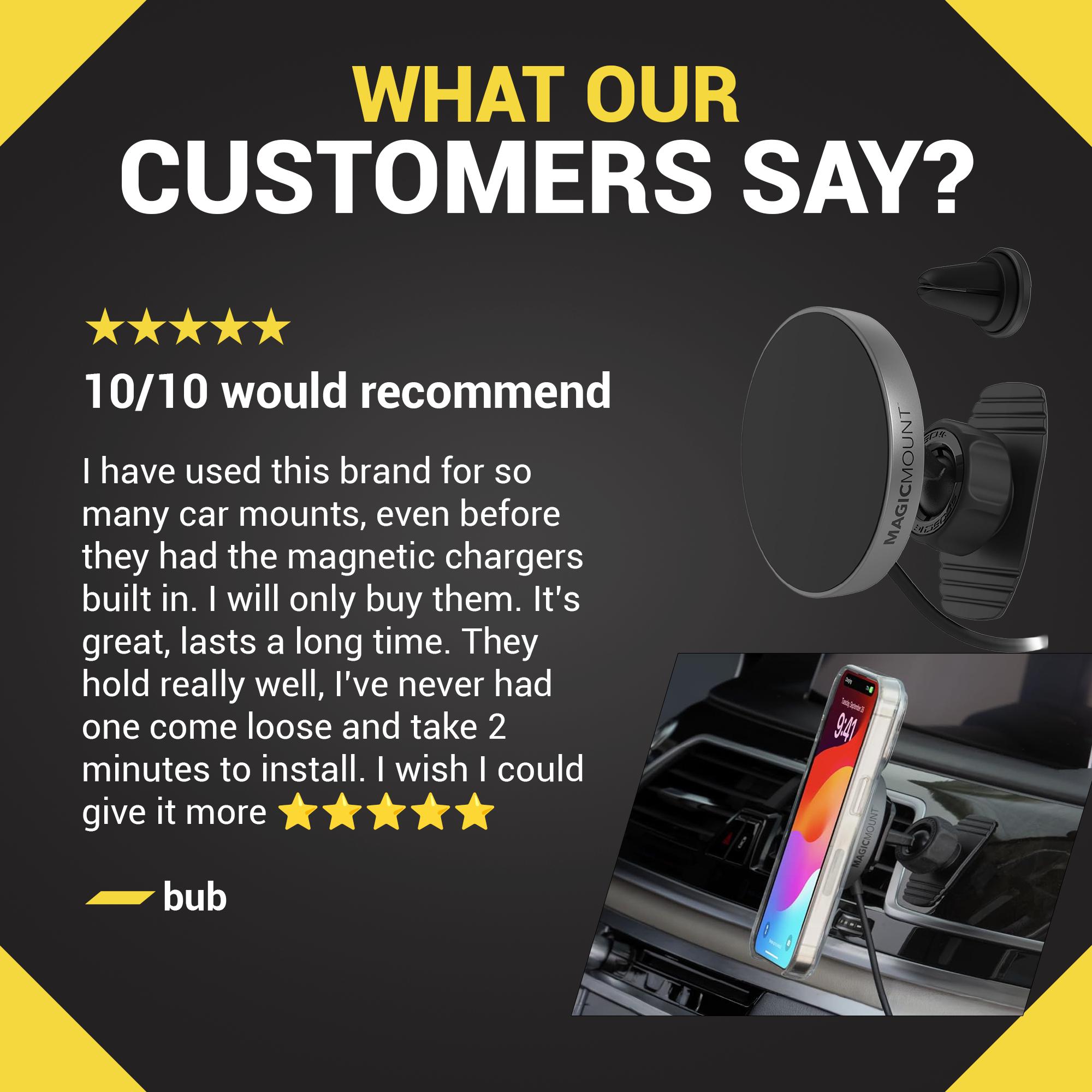 MagicMount Charge Pro Dash/Vent - Qi2 Magnetic Wireless Charging Phone Mount