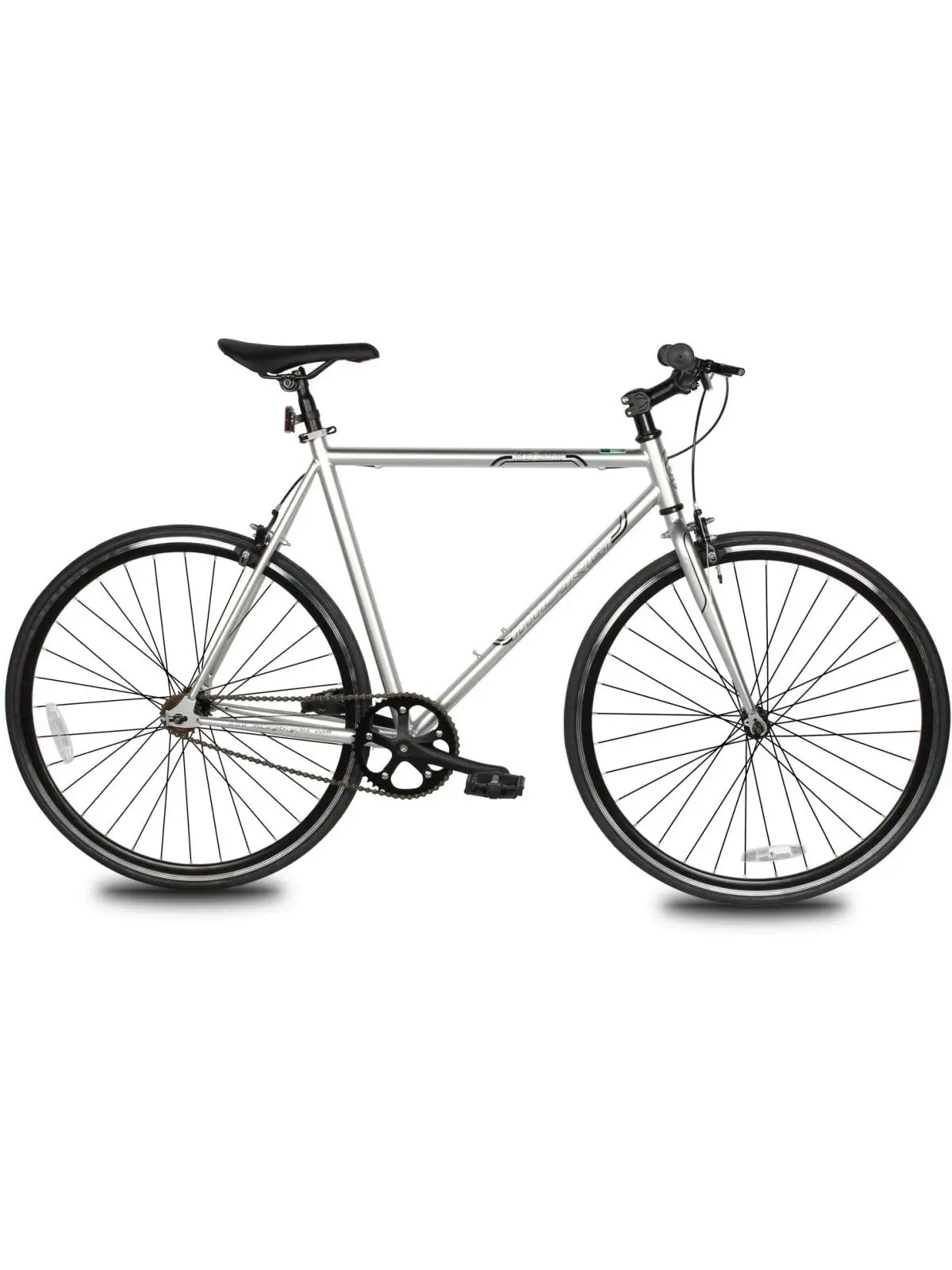 Micargi 57cm Fixed Gear Road Bicycle - Hi-10 Steel Frame & Aluminum Frame, Chrome Finish for Road Cycling & Fixed Gear Ride