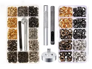 3/16" Grommet Kit with Hole Punch - Eyelet Set for Leather, Clothing