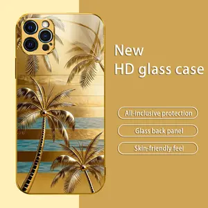 Suitable for [iPhone 12 Pro Max] high-end phone case🥰,Only Summer Vibes! Sunset Beach Palm Tree Case, Tropical Vacation Aesthetic Cover, Must-Have Travel Accessory 2026 952