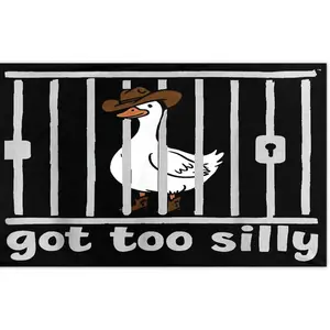 Funny Goose Got Too Silly Humor Double-layer Flags For Room Fun Tapestry For Bedroom Wall Art For Beach 4x6 Ft,Birthday Gifts For Friends Cotton Decor