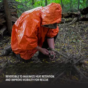Outdoor camping and mountaineering emergency raincoat, aluminum foil life blanket, heat-resistant emergency raincoat