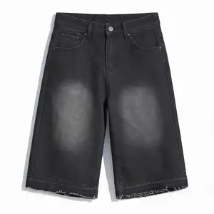 Baggy Jean Spring To Summer Raw Trim Casual Loose Denim Shorts Bermuda Jean Loose Short Jorts