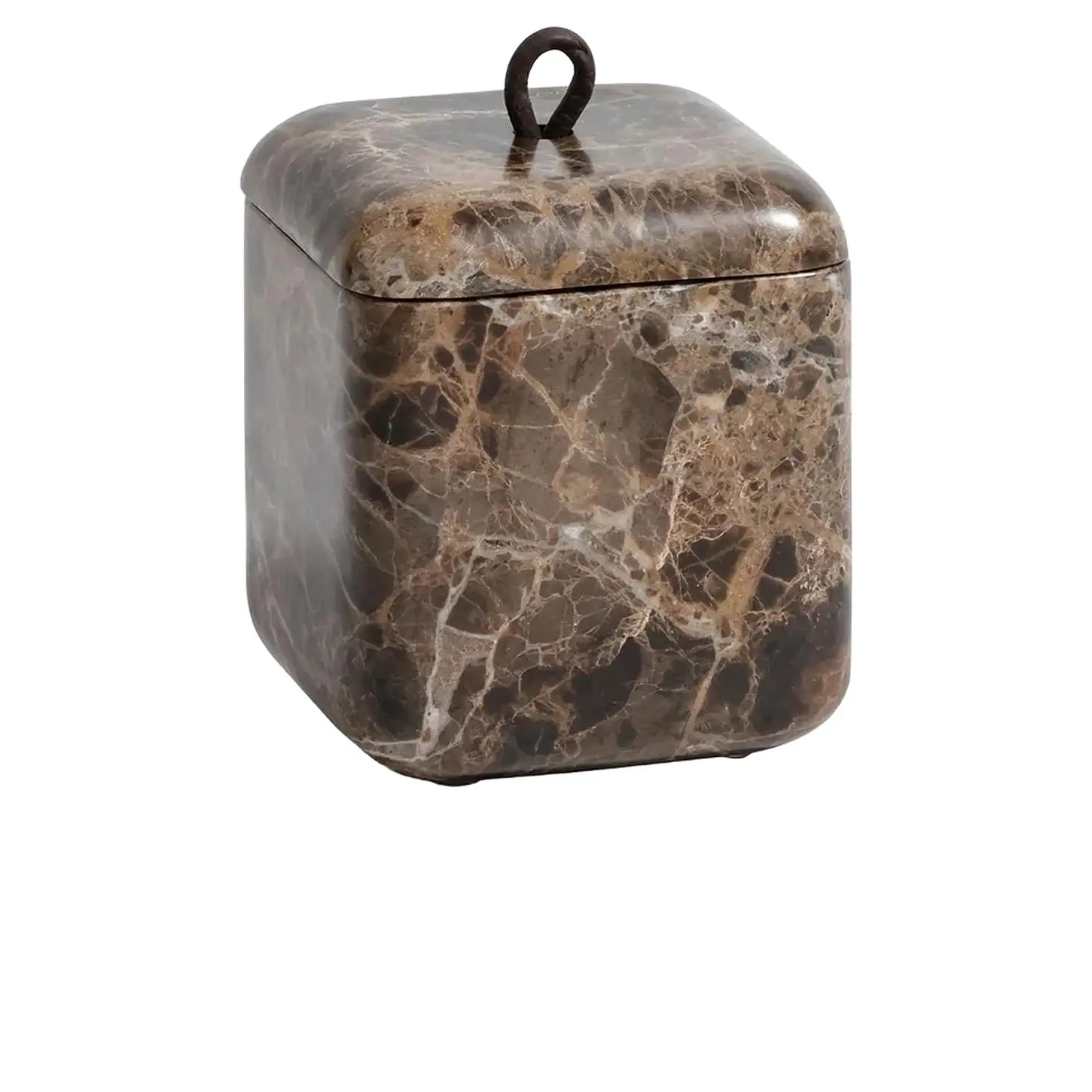 The Favorites Marble Lidded Vanity Jar in Marrón Emperador Marr?n Emperador