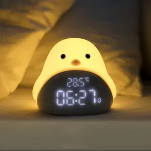 Luminous Electronic Duck Night Light Alarm Clock Decor Plastic