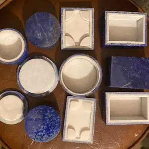 Lapis Crafter Rectangular or circular Asteria Keepsake Box, Blue