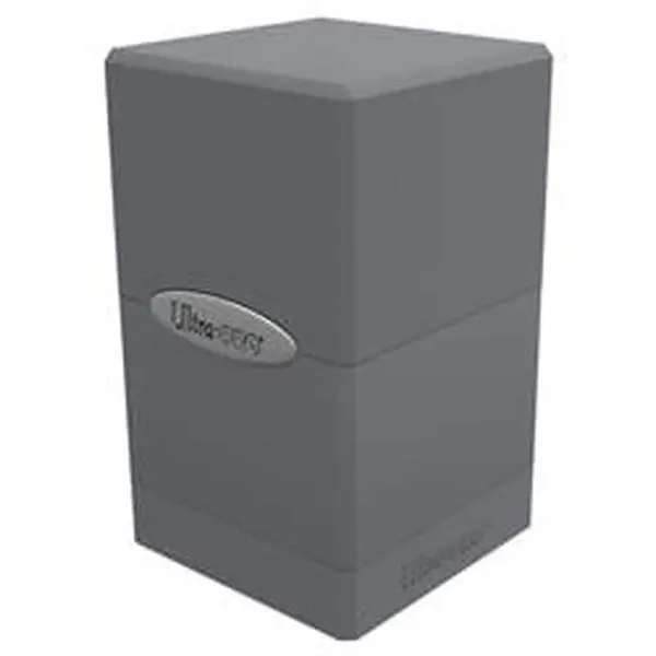 Ultra Pro ULP15733 Satin Tower Deck Box - Smoke Grey, Best Selling Deck Box for Trading Cards, Holds 100+ Cards, Snap-Close Design for Collectibles to Collect Them All, Plastic