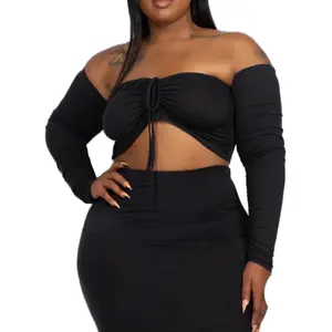TWO PIECE CROP TOP SKIRT SET