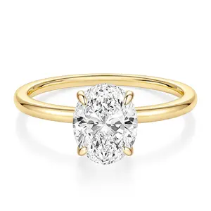 3CT 8*10mm 925 Sterling Silver Oval Cut Solitaire Cubic Zirconia Engagement Ring Wedding Promise Band for Her queen ring
