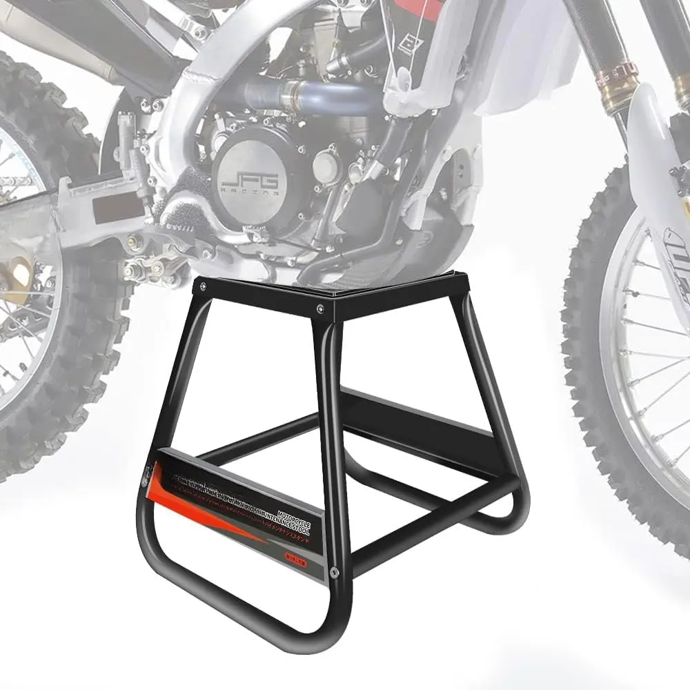 Heavy Duty Dirt Bike Maintenance Box Stand, Universal Detachable Coated Anti Slip Design Steel MX Off Road Stand for Bikes (25 Cm * 25 Cm, 38.5 cm, 450 lbs) - Black