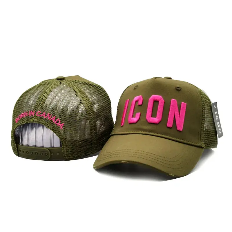 Fancey ICON Baseball Cap Unisex Fitted Trucker Hat with Embroidered Camo Design Adjustable for Casual Wear