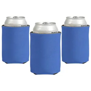 4" x 5 1/4" Soild Color Blue Foam Standard Can Coolers - 12 Pc.