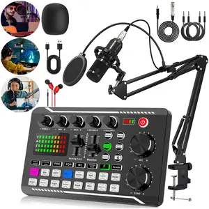 F998 BM800 condenser microphone set, intelligent noise reduction, variable sound mixing, multiple sound effects, mobile phone, computer live broadcast, karaoke, game voice, Tiktok, TikTok, recording with goods, yelling at the host equipment