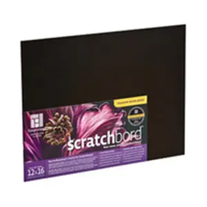 212 MAIN Ampersand Clay Coated Hardboard Scratchboard Panels - 6x6 in, Pack of 3, for Scratching Art (Office & School Educational Supplies)