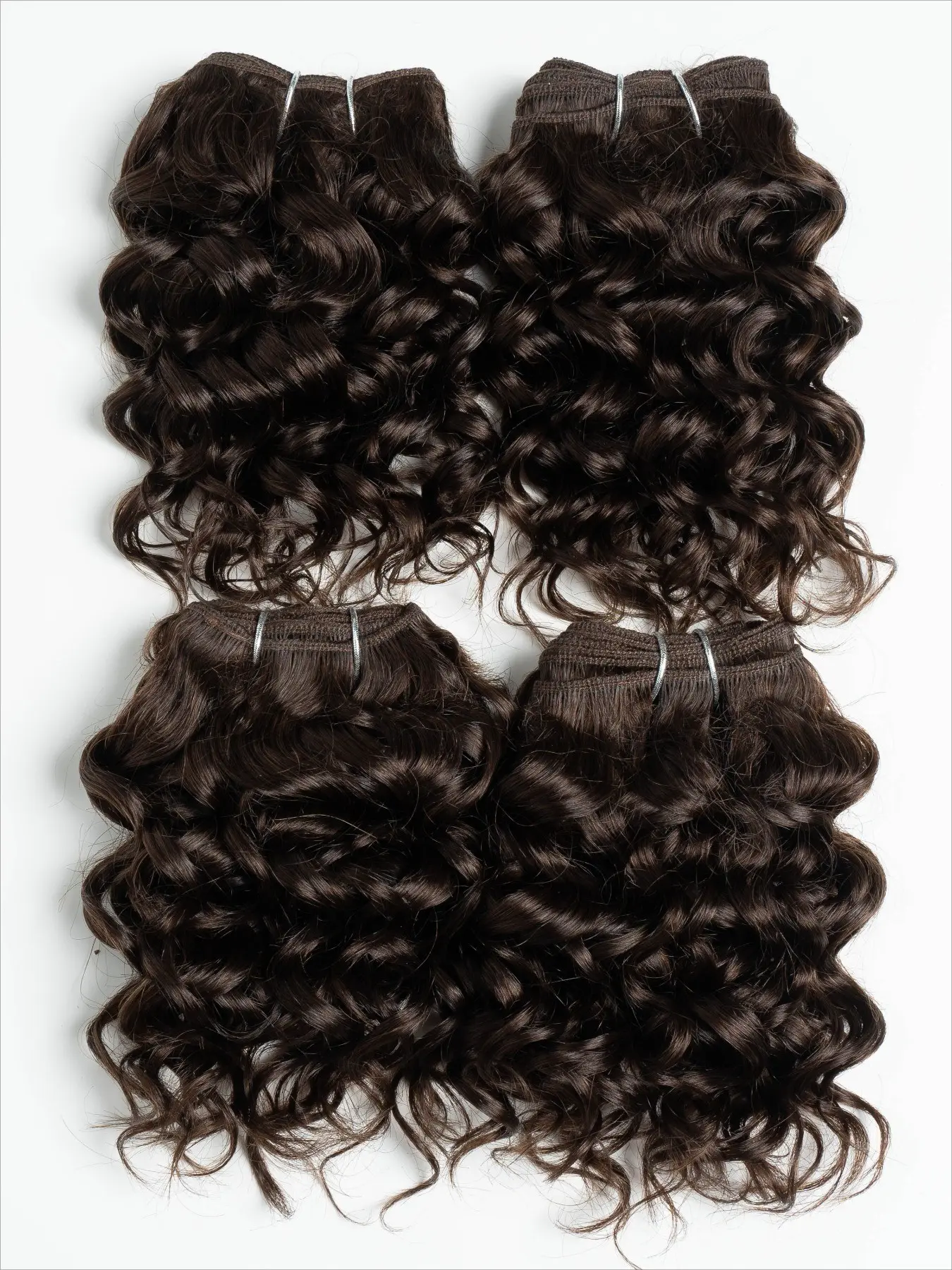 Premium 4 Pcs Per Lot Jerry Curly 100 Percent Human Hair Bundles Water Wave Brazilian Hair Weave 8 Inch Length 4 Brown Color Soft Bouncy Curls Full Volume Double Wefted Tangle Free Perfect For Short Hair Extensions And Custom Styling Exclusive Limited Tim