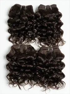 Premium 4 Pcs Per Lot Jerry Curly 100 Percent Human Hair Bundles Water Wave Brazilian Hair Weave 8 Inch Length 4 Brown Color Soft Bouncy Curls Full Volume Double Wefted Tangle Free Perfect For Short Hair Extensions And Custom Styling Exclusive Limited Tim