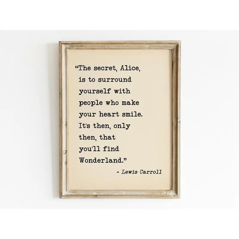 EVERY The Secret Alice Is To Surround Quote Alice In Wonderland Print, Nursery Decor, Kids Room Wall Art, Christmas Gift