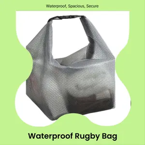 Rugby Waterproof Toiletry Bag - L Size Grey, Large Capacity, Portable Handle Organiser for Sports, Outdoor Travel