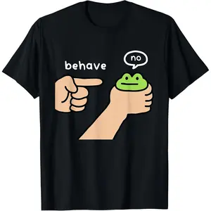 Dishonest Frog Funny Meme Behave No Animals Japanese T-Shirt Unisex Menswear Top Cotton