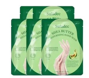 Suladec Shea Butter Moisturizing Hand Mask with Goat Milk for Dry Cracked Hands - 5 Pairs - Hydrating Hand Masks for Soft Smooth Touch - Men Women