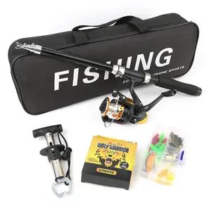 Expandable Fishing Rod Reel Combo Set with Fish Lure, Multi-Color Bait, Fishing Line, Portable Storage Bag, Freshwater Saltwater Use