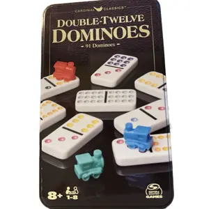 Cardina Classics Double Twelve Dominoes 91 Dominoes Game for 1-8 Players Ages 8+