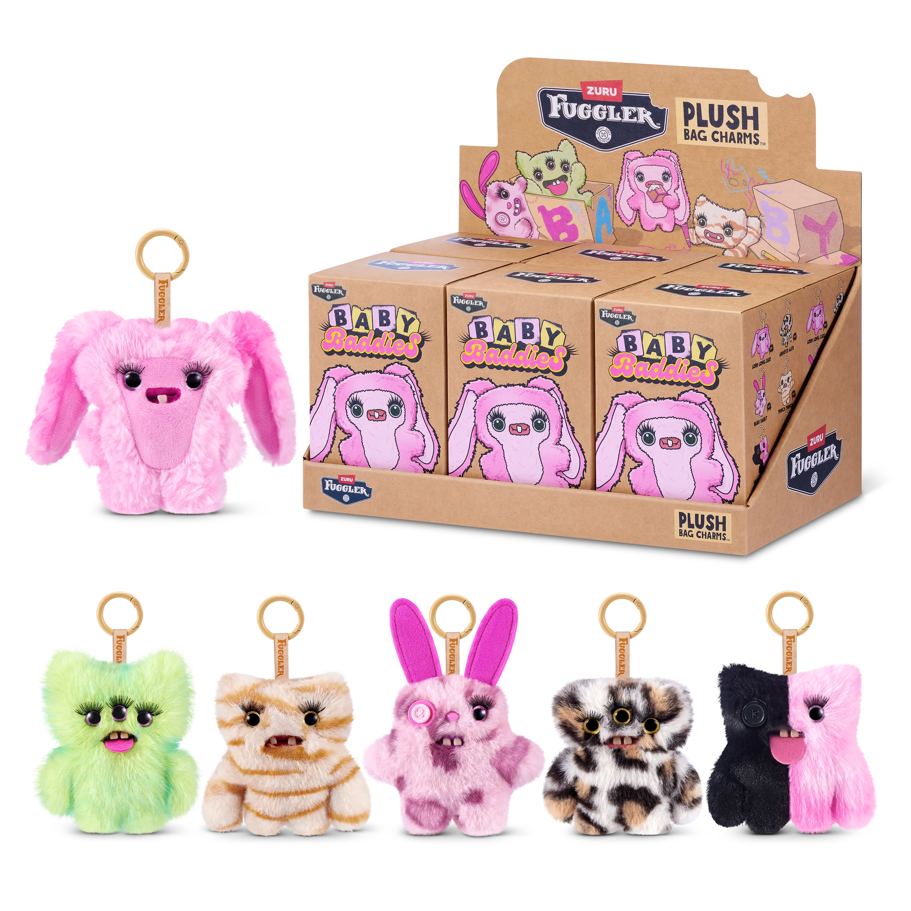 ZURU Fugglers Baby Baddies Fugg, 5-Inch Stuffed Toys (6 Pack)