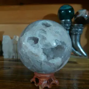 Agate Druzy Sphere - Natural Crystal Healing Stone for Home Decor & Meditation