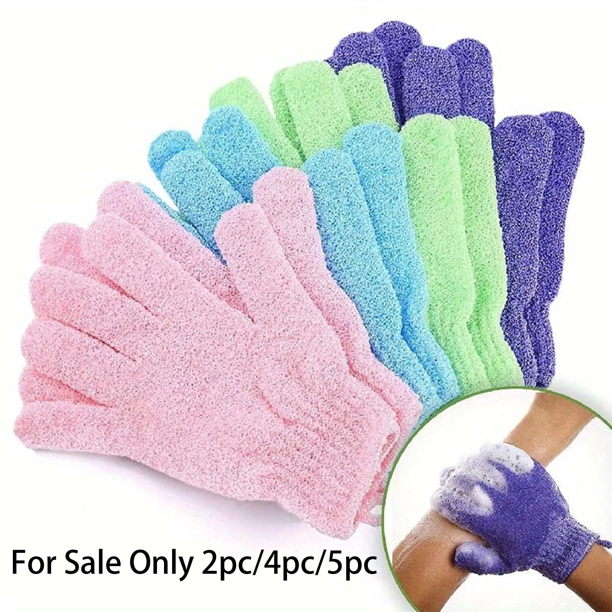 2/4/8pc Colorful Exfoliating Gloves, Dual-Sided Bath Gloves, Perfect for Spa, Massage, Body Scrub, Christmas & Halloween Gift, Exfoliating Tool, Back Scrubber, Body Care Tool, Exfoliant Scrubber Glove