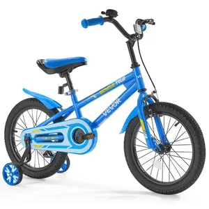 VEVOR Kids Bike, 18 Inches BMX Style Children Bicycle, Rider Height 3.61 ft - 4.59 ft, Training Wheels Included, Sturdy and Easy to Assemble, Toddler Bike for Boys Girls Learning to Ride, BlueVEVOR Super Brand Day