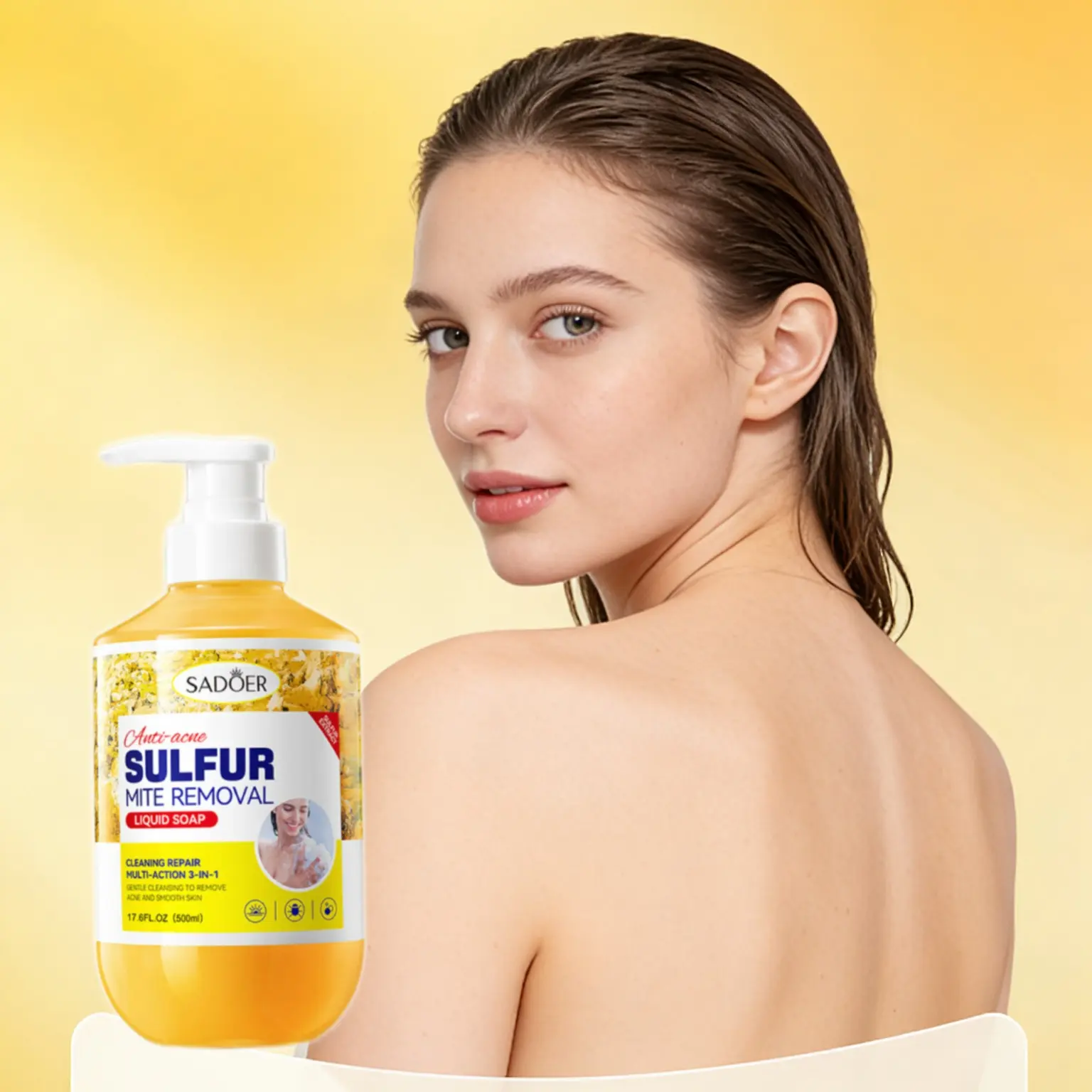 Sulfur Mite-Removing Body Wash, Deep Cleansing Body Shower Gel Foaming Soap Skin Repair Sulfur Mite-Removing Body Wash, Deep Cleansing Body Shower Gel Foaming Soap Skin Repair