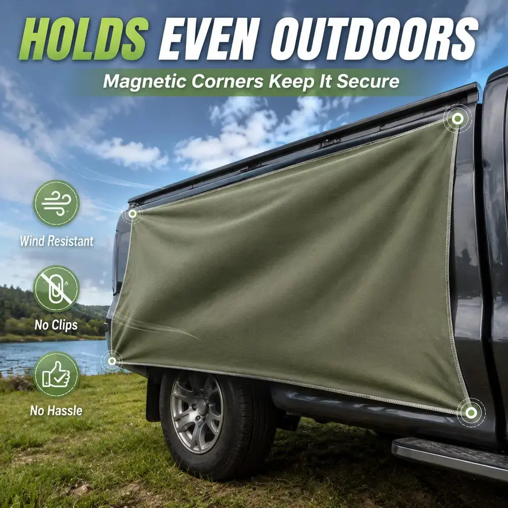 Oversized Magnetic Beach Towel for Surfers - Lightweight Sports Towel with Strong Built-in Corner Magnets, Hanging & Seat Compatibility