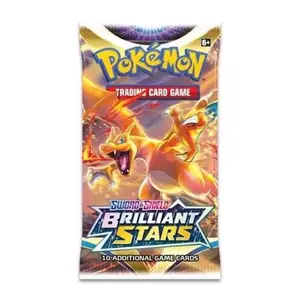 Pokemon Sword & Shield Brilliant Stars Sealed Pack RIPPED LIVE 10 Additional Game Cards Trading Card Game