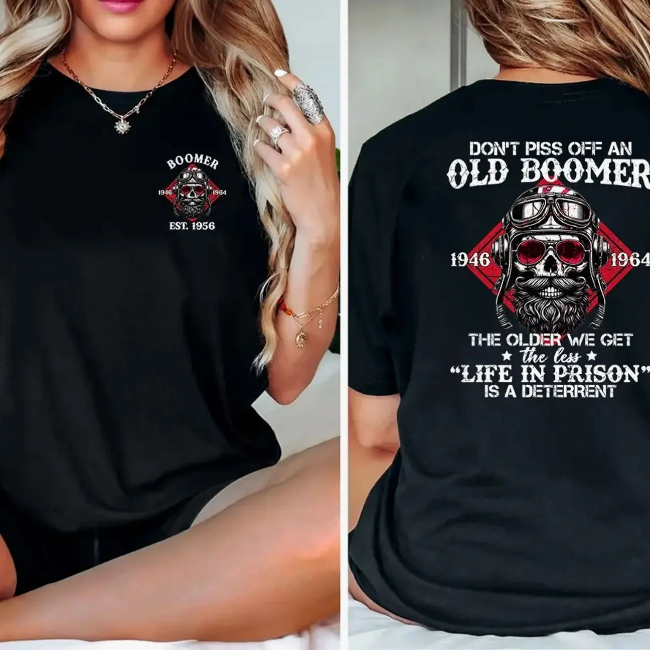 Personalized Baby Boomer Don't Mess With Grumpy Old Man T-Shirt, Baby Boomer The Older We Get Shirt, Generation Baby Boomer Shirt, Full Colors, Full Sizes, For Men, For Women Casual Top