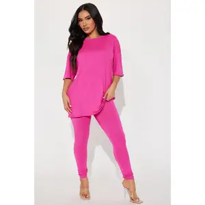 Weekend Vibes Legging Set - Fuchsia