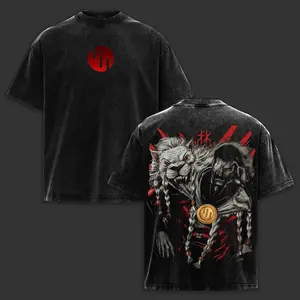 Omni-Man Invincible Animated Series Vintage Washed Oversized Heavyweight Cotton Graphic T-Shirt Double Print Dark Hero Streetwear Unisex Tee