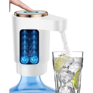 Water Jug Pump for 5 Gallon Bottle – Portable Electric USB-C Charging Dispenser, Dual Powerful Motors, Fast Flow, Fits 2-5 Gallon Jugs – Ideal for Home, Office, Camping, RV, White